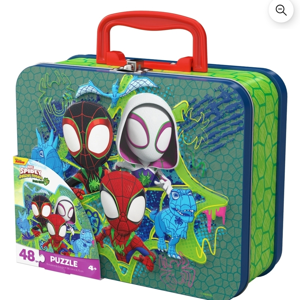 Marvel Spidey Puzzle Tin with Red and Blue Heroes - Picture 12 of 12